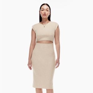 Black knit dress cutout